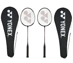 Yonex GR 303 Aluminium Blend Badminton Racquet with Full Cover, Set of 2 Black