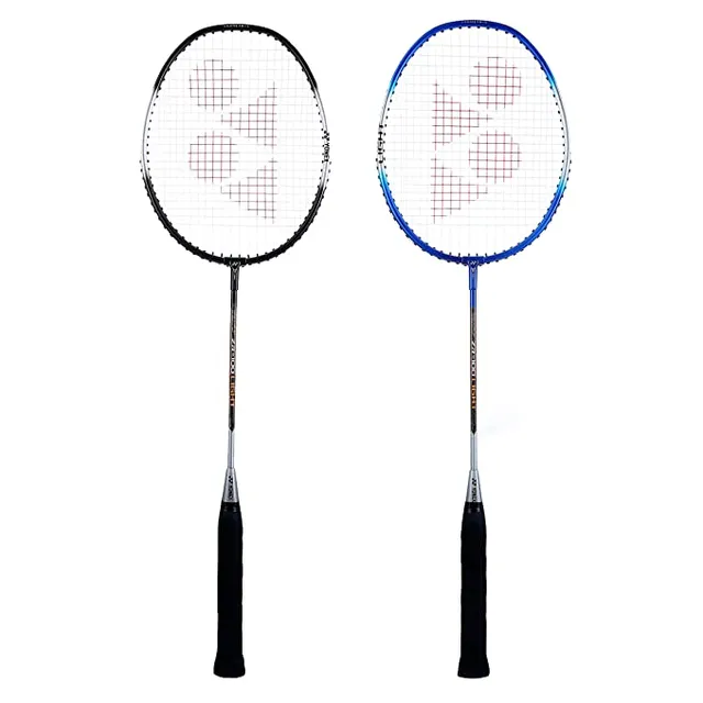Yonex ZR 100 Light Aluminium Badminton Racquet Pack of 2 with Full Cover | Made in India Black / Blue