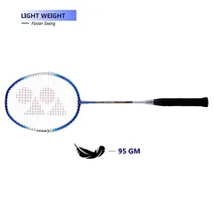 Yonex ZR 100 Light Aluminium Badminton Racquet Pack of 2 with Full Cover | Made in India Blue & Red