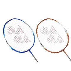 Yonex ZR 100 Light Aluminium Badminton Racquet Pack of 2 with Full Cover | Made in India Blue Orange