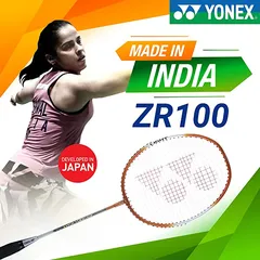 Yonex ZR 100 Light Aluminium Badminton Racquet Pack of 2 with Full Cover | Made in India Orange / Orange