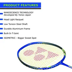 YONEX Nanoray 6000I G4-U Aluminum Badminton Racquet with Full Cover (Blue) Blue