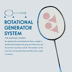 YONEX Graphite Badminton Racquet Smash ( White & Navy BlueG4, 73 Grams, 28 lbs Tension)  Navy White Blue