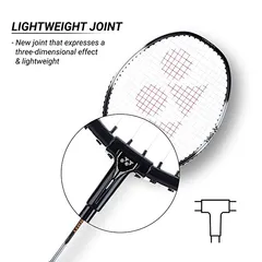 YONEX ZR 100 Light Aluminium Badminton Racquet with Full Cover (Black/Black) Set of 2