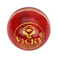 Vicky Googly Leather Cricket Ball, 1Pc (Red)