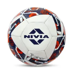 Nivia Trainer Star Football, White/Blue - Size 5