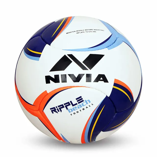 Nivia Ripple Beach Football, Size 5 (White/Blue)