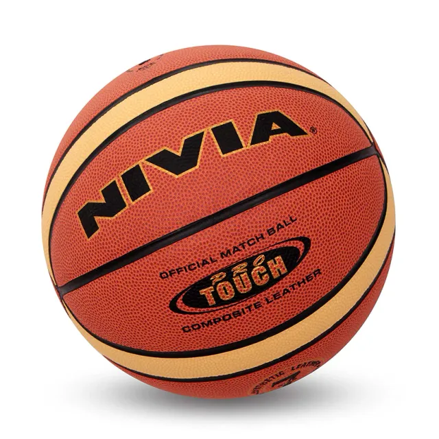Nivia Pro Touch Leather Basketball, Size 7 (Orange)