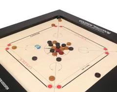 KD Golden Carrom Board Game Board Bulldog Ply Wood Board with Coin, Striker & Cover, AICF Approved Used in National & International Tournament