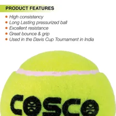 Cosco All Court Tennis Ball, Pack of 3