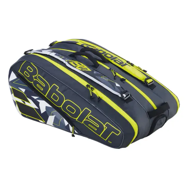 Babolat 751221-370 RHX 12 Pure Aero Rafa Tennis Bag, Grey/Yellow/White