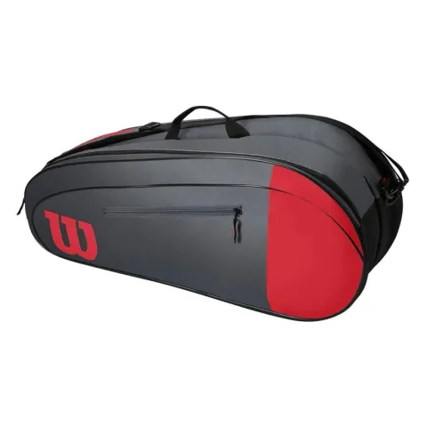 Wilson Team 6PK Tennis Racquet Bag , Red/Grey