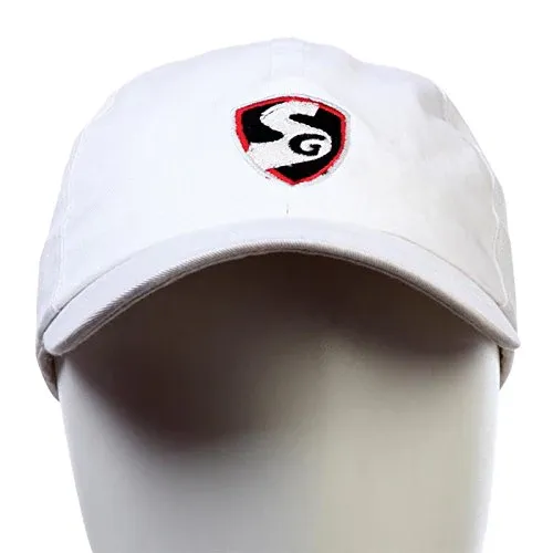 SG Century Cotton Non Woven Fabric Cricket Cap, White