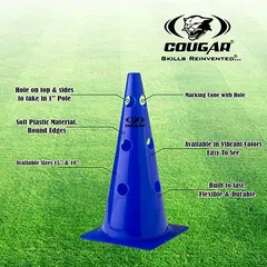 COUGAR Cone Marker, Cone Marker Set, Cone Markers with Holes, Agility Cones, 15 Inch Agility Cone Marker Set (Pack of 10)