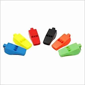 COUGAR PEALESS Bolt Whistle (Pack of 5)|| Pealess Design to Ensure a penetrating || High Frequency Trill|| Plastic Whistle for Football Sports Lifeguards Survival Emergency Training (Multicolour-5)