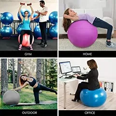 Cougar Anti Burst Gym Ball/ Swiss Birthing Stability Ball for Workout & Fitness/ Yoga Ball with Foot Pump for Men/Women (105 cm)