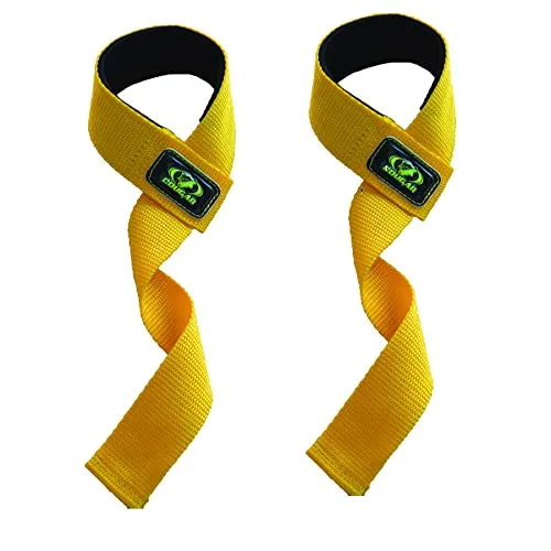 Cougar Eco Weight Lifting Strap Non - Slip Weight Lifting Straps Power Lifting Dead-Lifts Gym bar Wrist Wrap Support Dumbbell Support, Yellow
