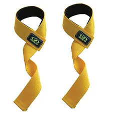 Cougar Eco Weight Lifting Strap Non - Slip Weight Lifting Straps Power Lifting Dead-Lifts Gym bar Wrist Wrap Support Dumbbell Support, Yellow