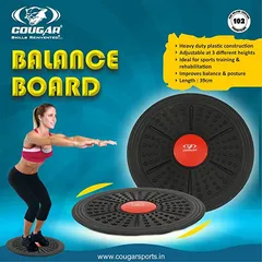 Cougar Fitness Balance Board Wobble Fitness Fit Exercise Tilt Stability Balancing Rocker Board Trainer Abs Legs Core Workout Non-Slip Safety Surface with Mesh Bag
