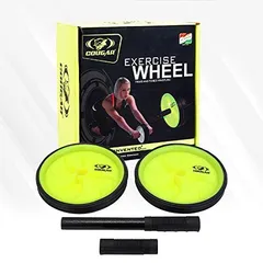 Cougar Dual Wide Ab Roller Wheel for Abs Workouts /Home Gym Abdominal Exercise/Core Workouts for Men and Women (Yellow Roller)