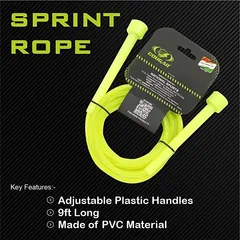 COUGAR SR-019 9FT LONG SPRINT Rope Made of PVC Material adjustable Plastic Handles - Jump Rope for Gym and Home for Men, Women, Children, Weight Loss, Best Exercise Fitness Accessory in Green Color