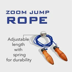 COUGAR SR-018 ZOOM JUMP Rope Made of PVC Material adjustable length with Sturdy Wooden Handle -Rope for Gym and Home | Skipping Rope for Men, Women, Children,Best Exercise Workout Fitness Accessory