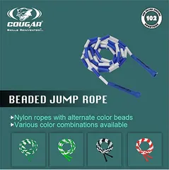 Cougar Beaded Jump Rope 9 FT- Jump Rope for Gym and Home | Skipping Rope for Men, Women, Kids, Children, Weight Loss, Adults | Best Exercise Workout Fitness Accessory in Multi Color