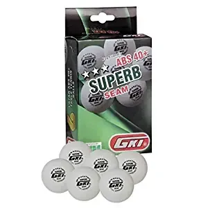 GKI Superb 3 Star ABS Plastic 40 Table Tennis Ball (6 Pc), White