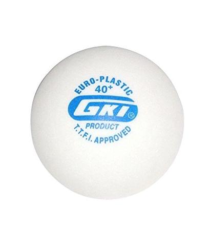 GKI Euro plastic 40+ Table Tennis Balls (White) - 6 Balls - 1 Handkerchief