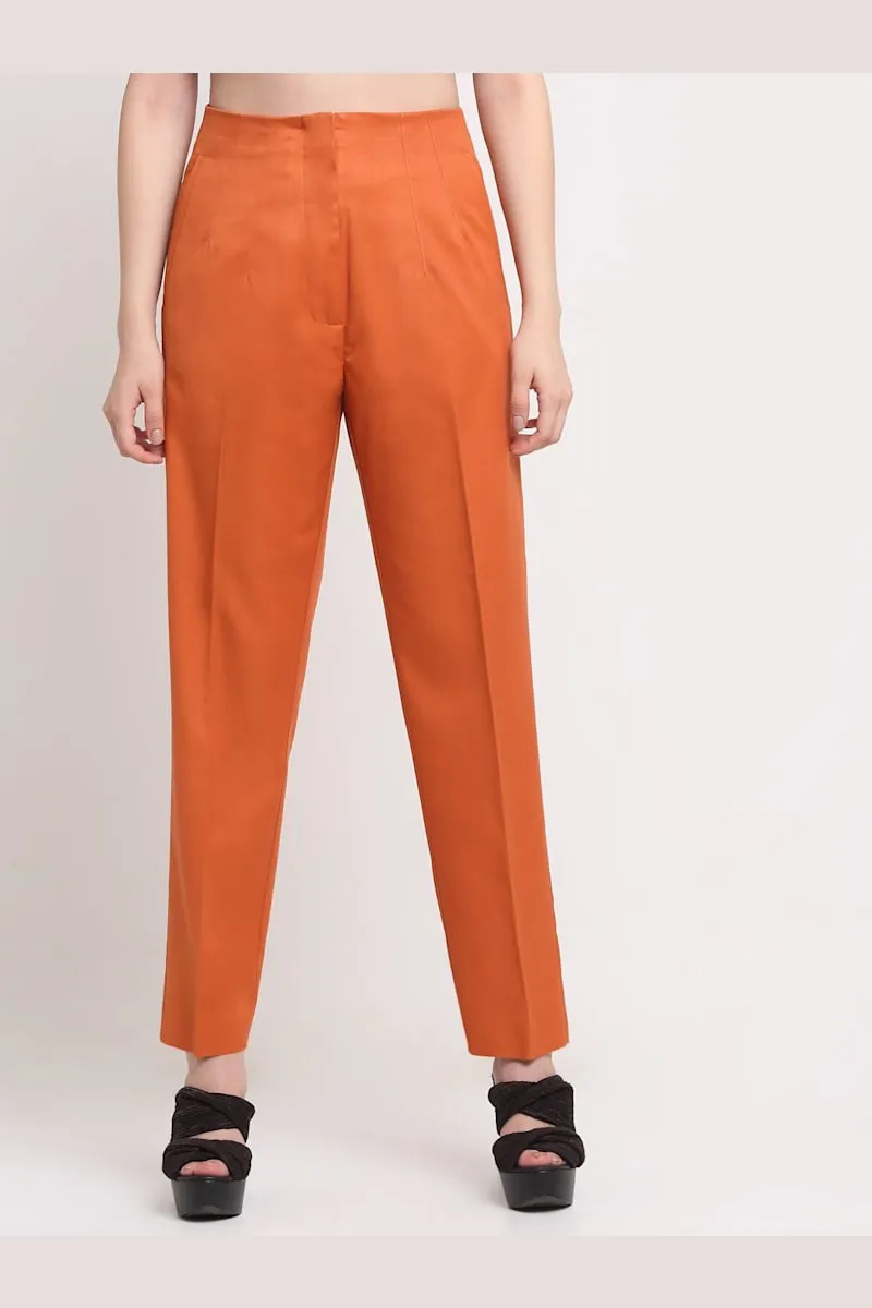 Bright Orange High Waist Wide Leg Trousers  New Look