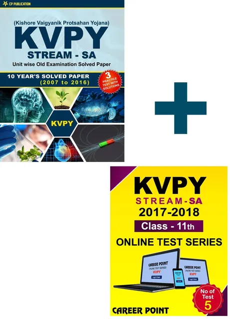 Career Point Kota- KVPY (Stream-SA) 10 Years Unit wise Old Examination Solved Paper (2007 to 2016) with 3 Practice Papers + Online Test series