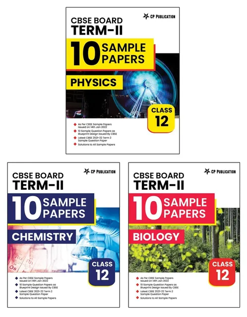 Career Point Kota- PCB Subjects CBSE Class 12 Term-2 10 Sample Question Papers for Board Exam 2022 (Set of 3 Books PCB)