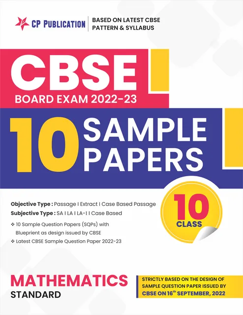 CBSE 10 Sample Question Papers Class 10 Mathematics for 2023 Board Exam