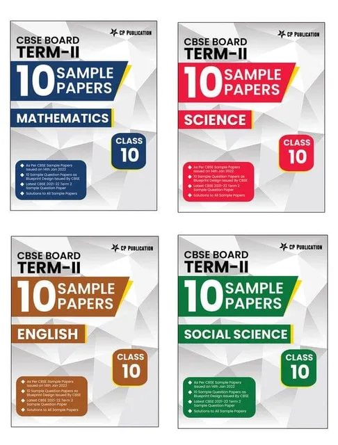10 Sample Question Papers for CBSE Board Term 2 Class 10 Combo Science, Maths, English & SST