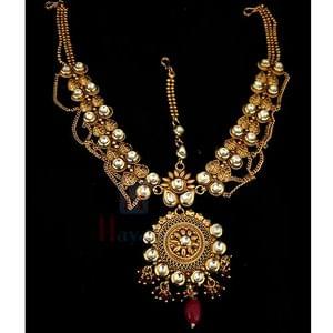 Traditional Matha Patti In Antique Gold Plated