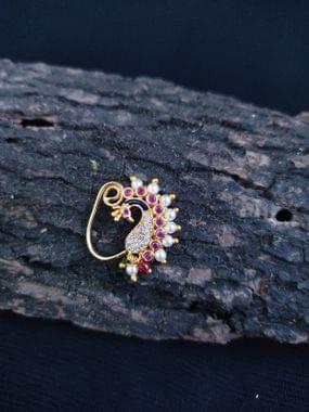 Nath- Peacock Nath Stones Studded Nath