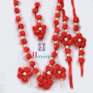 Flower Jewelry Set Red Color Rose Necklace
