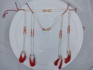 Traditional Mundavlya/Pearl Mundavlya White Pearls