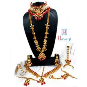 Complete Bridal Set In Kundan For Lehenga Wear Online