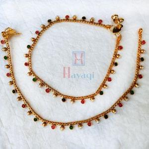 Antique Payal/Anklet Multi Color Stone Studded