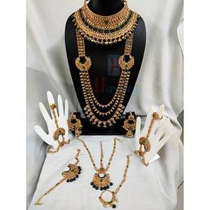 LCT Stones Decorated Green Beads Dulhan Set