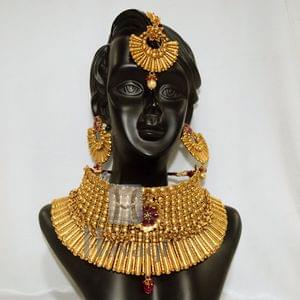 Gold Plated Bollywood Style Bridal Choker Set Online
