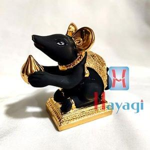 Undir/Mushak/Mouse Black Finish With Modak For Ganesh Festival