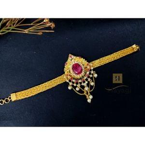 Armlet/Bajuband Pink Stone Studded Wedding Wear