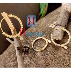 South Nose Ring (Pierced) Round Shape White AD Stones
