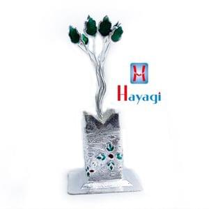 Silver Plated Small Tulsi Plant for Good Luck