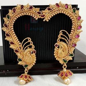 Gold Finish Ear Cuffs Beautifully Peacock Designed