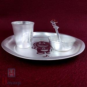 Silver Plated Baby Dinner Sets, Plate & Spoon for Baby