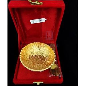 Silver Gold Plated Decorative Spoon and Bowl Set for Diwali Gift