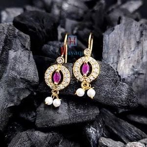 Fancy Bugadi Pink  White Stone  With Pearl